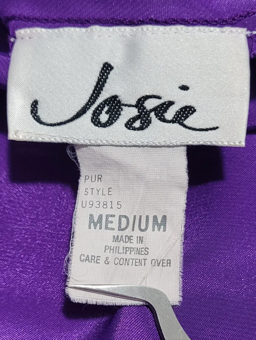Vintage Josie Purple Satin Strappy Cross Back Slip Dress M